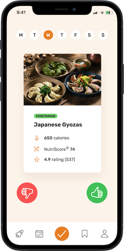 iPhone app meal
approving plan
screen
